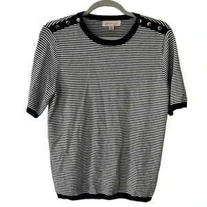 Philosophy striped sweater w/button detail size M